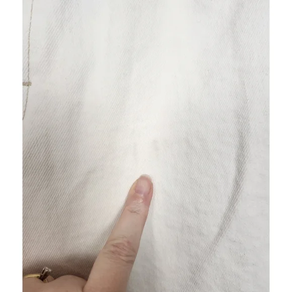 Topshop Straight Leg High Waisted Tall Jeans Size 14 Mom White Ivory - Picture 8 of 8